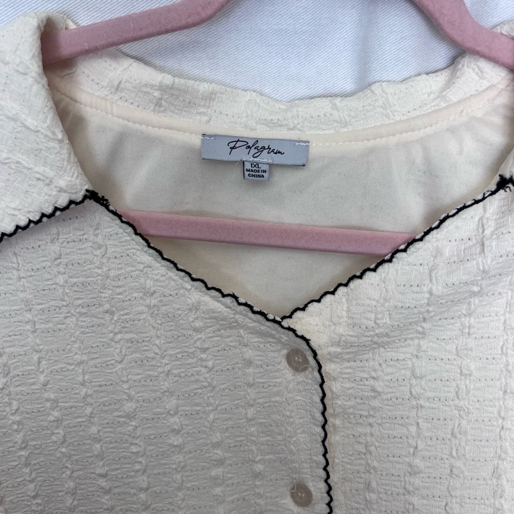Polagram Cream Blouse NWOT 1XL - Picture 3 of 9